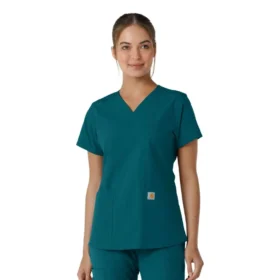 Force Essentials Damen-Kitteloberteil mit V-Ausschnitt und Strick-Einsätzen