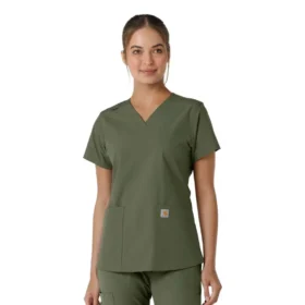 Force Essentials Damen-Kitteloberteil mit V-Ausschnitt und Strick-Einsätzen