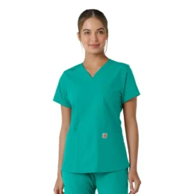 Force Essentials Damen-Kitteloberteil mit V-Ausschnitt und Strick-Einsätzen