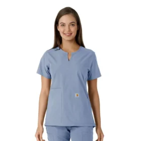 Force Essentials Tunika-Oberteil für Damen mit U-Ausschnitt und Strick-Einsätzen