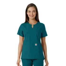 Force Essentials Tunika-Oberteil für Damen mit U-Ausschnitt und Strick-Einsätzen