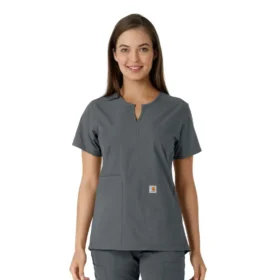 Force Essentials Tunika-Oberteil für Damen mit U-Ausschnitt und Strick-Einsätzen