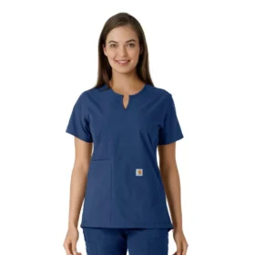 Force Essentials Tunika-Oberteil für Damen mit U-Ausschnitt und Strick-Einsätzen
