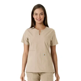 Force Essentials Tunika-Oberteil für Damen mit U-Ausschnitt und Strick-Einsätzen