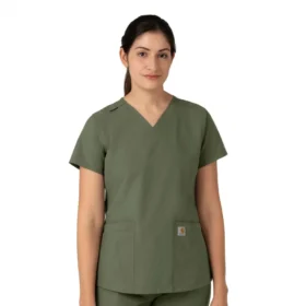 Force Essentials V-Ausschnitt-Kitteloberteil für Damen