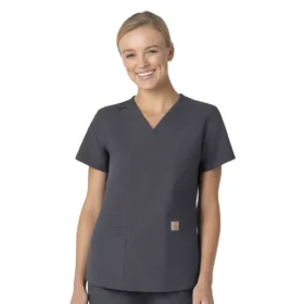 Force Essentials V-Ausschnitt-Kitteloberteil für Damen