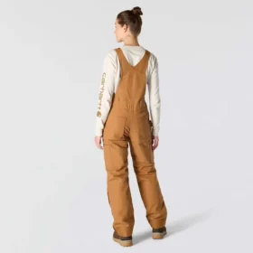 Gefütterte Latzhose für Damen aus gewaschenem Duck-Stoff