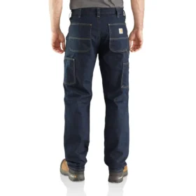 Herren-Arbeitsjeans im Relaxed-Straight-Schnitt mit „Rugged Flex“-Technologie und doppelverstärkten Knien
