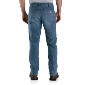 Herren-Arbeitsjeans im Relaxed-Straight-Schnitt mit „Rugged Flex“-Technologie und doppelverstärkten Knien