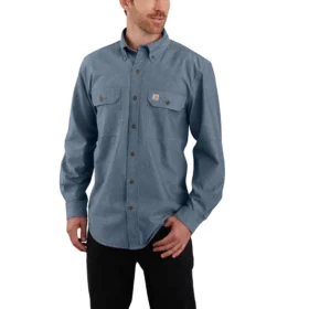 Herren-Chambray-Hemd mit lockerer Passform und langen Armlingen – Herren-Arbeitshemden