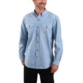 Herren-Chambray-Hemd mit lockerer Passform und langen Armlingen – Herren-Arbeitshemden