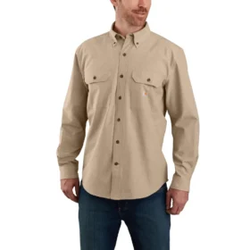 Herren-Chambray-Hemd mit lockerer Passform und langen Armlingen – Herren-Arbeitshemden