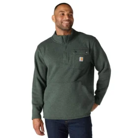 Herren-Fleece-Pullover mit Viertelreißverschluss in Relaxed Fit