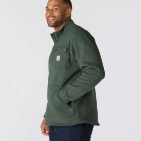Herren-Fleece-Pullover mit Viertelreißverschluss in Relaxed Fit