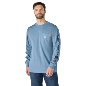 Herren-FR Force Irvine – locker sitzendes Langarm-T-Shirt mit Logo – flammhemmende Hemden