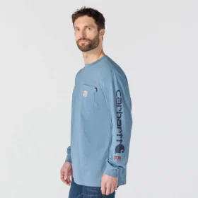Herren-FR Force Irvine – locker sitzendes Langarm-T-Shirt mit Logo – flammhemmende Hemden
