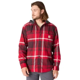 Herren-Hamilton-Hemdjacke mit Kapuze in lockerer Passform und Karomuster – Herren-Hemdjacken