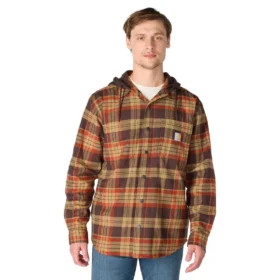 Herren-Hamilton-Hemdjacke mit Kapuze in lockerer Passform und Karomuster – Herren-Hemdjacken