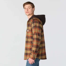 Herren-Hamilton-Hemdjacke mit Kapuze in lockerer Passform und Karomuster – Herren-Hemdjacken