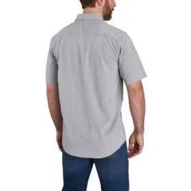 Herren-Hemd „Force Sun Defender™“ aus Chambray, lockere Passform, mit kurzen Armlingen – Sonnenschutz-Hemden