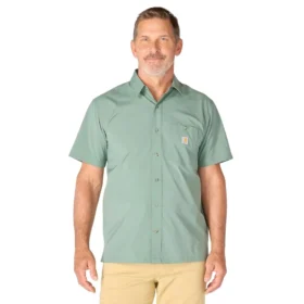 Herren-Hemd „Force Sun Defender™“ aus gewebtem Stoff, lockere Passform, kurze Armlinge – Sonnenschutz-Hemden