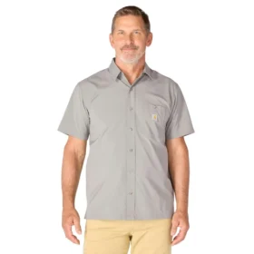 Herren-Hemd „Force Sun Defender™“ aus gewebtem Stoff, lockere Passform, kurze Armlinge – Sonnenschutz-Hemden