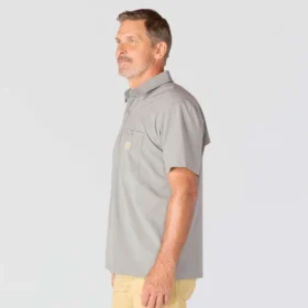 Herren-Hemd „Force Sun Defender™“ aus gewebtem Stoff, lockere Passform, kurze Armlinge – Sonnenschutz-Hemden