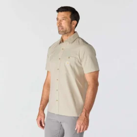 Herren-Hemd „Force Sun Defender™“ aus gewebtem Stoff, lockere Passform, kurze Armlinge – Sonnenschutz-Hemden