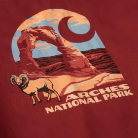 Herren-Hemd mit Grafik „Arches National Park“, schweres Gewebe, mit Armlingen