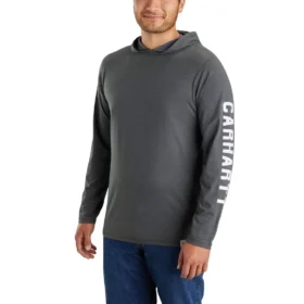 Herren-Hoodie „Force“ in lockerer Passform mit Logo und feuchtigkeitsableitender Funktion