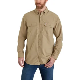 Herren-Langarmhemd „Force Sun Defender™“ aus Chambray in lockerer Passform – Sonnenschutz-Hemden