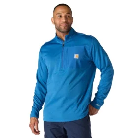 Herren-Pullover „Force“ mit Fleecefutter und Feuchtigkeitstransport, halber Reißverschluss