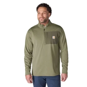 Herren-Pullover „Force“ mit Fleecefutter und Feuchtigkeitstransport, halber Reißverschluss