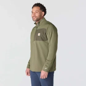 Herren-Pullover „Force“ mit Fleecefutter und Feuchtigkeitstransport, halber Reißverschluss