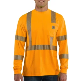 Herren-T-Shirt „Force“ mit hoher Sichtbarkeit, lockerer Passform und langen Armlingen, Klasse 3