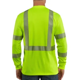 Herren-T-Shirt „Force“ mit hoher Sichtbarkeit, lockerer Passform und langen Armlingen, Klasse 3