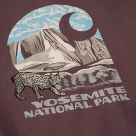 Herren-T-Shirt mit Grafik zum Yosemite-Nationalpark, schweres Material, mit Armlingen