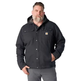 Herren-Utility-Jacke aus gewaschenem Duck-Stoff mit Sherpa-Futter