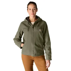 Ikonische „Sierra Washed Duck“-Jacke für Damen mit Sherpa-Futter