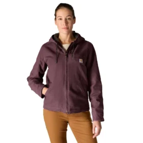 Ikonische „Sierra Washed Duck“-Jacke für Damen mit Sherpa-Futter