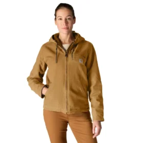 Ikonische „Sierra Washed Duck“-Jacke für Damen mit Sherpa-Futter