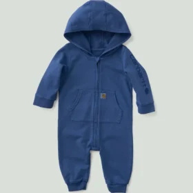 Langärmelige, neu gestaltete, stückgefärbte Kapuzen-Overall-Kombination für Jungen (Baby)