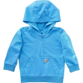 Langärmlige Armlinge mit halbem Reißverschluss aus dem Garment-Dye-Verfahren für Kinder (Baby/Kleinkind)