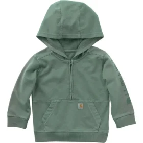 Langärmlige Armlinge mit halbem Reißverschluss aus dem Garment-Dye-Verfahren für Kinder (Baby/Kleinkind)