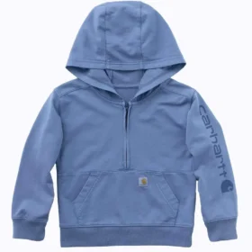 Langärmlige Armlinge mit halbem Reißverschluss aus dem Garment-Dye-Verfahren für Kinder (Baby/Kleinkind)
