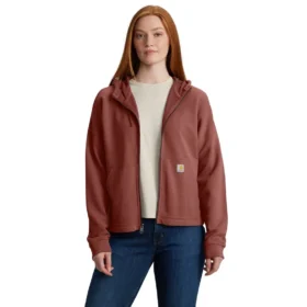 Leichtes Tencel-Kapuzensweatshirt mit durchgehendem Reißverschluss für Damen