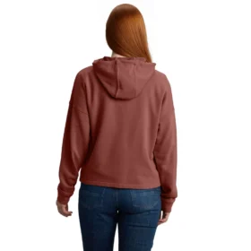 Leichtes Tencel-Kapuzensweatshirt mit durchgehendem Reißverschluss für Damen