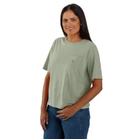 Leichtes Tencel-Sweatshirt für Damen mit lockerer Passform, Rundhalsausschnitt und Tasche