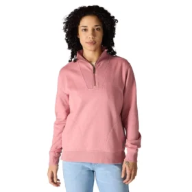Leichtes Tencel-Sweatshirt mit halbem Reißverschluss für Damen