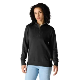 Leichtes Tencel-Sweatshirt mit halbem Reißverschluss für Damen